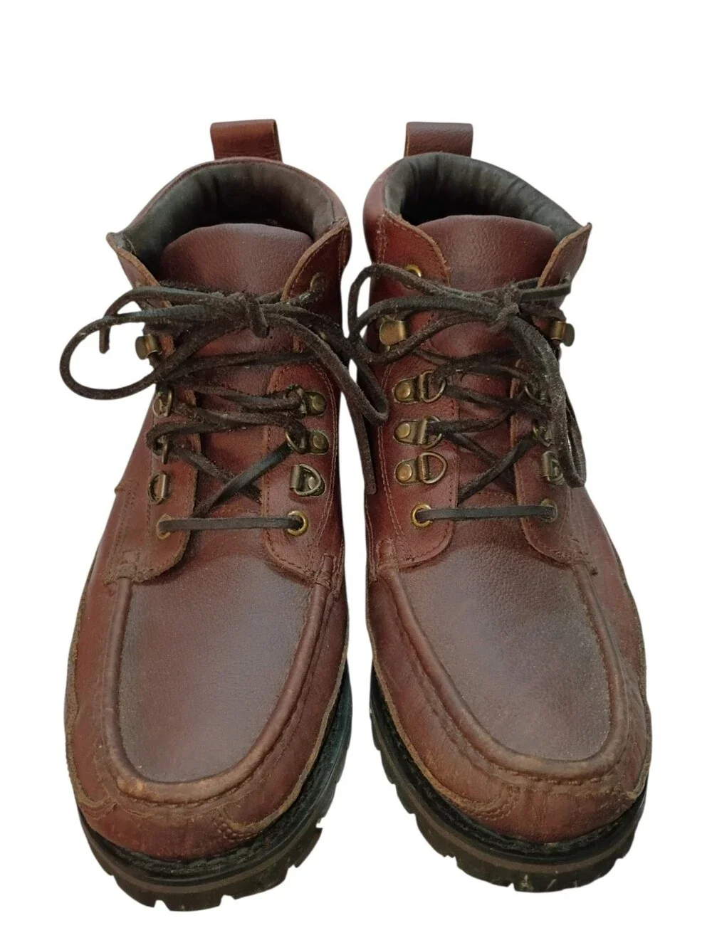 ST JOHNS BAY Genuine Leather Hiking Boots Men's Size 11 Brown Outdoors Brazil
